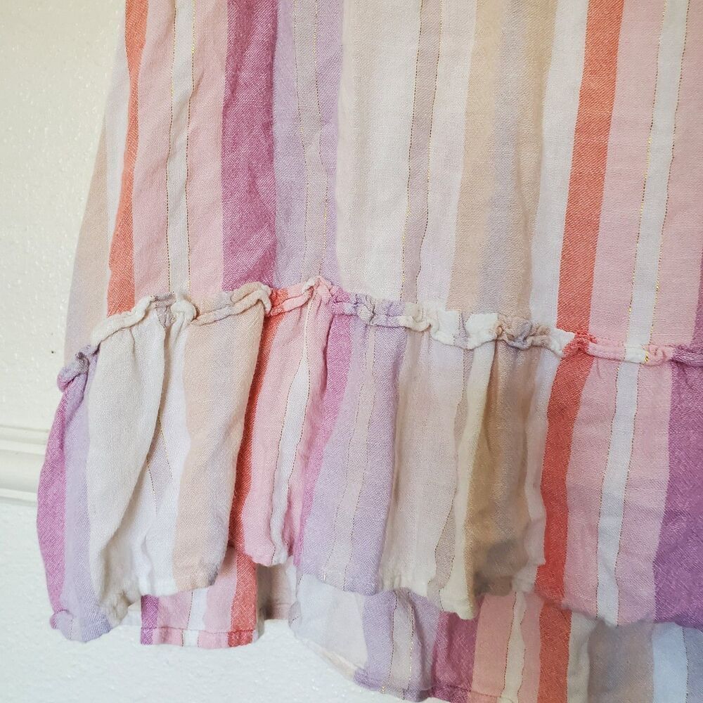 Rails Mira Juliette Striped Peplum Tank Top Size XL Sleeveless V Neck Multicolor - Picture 6 of 16